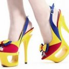 2012 sweet country girl &bright color with butterfly high heel shoes