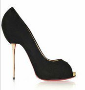 latest hot on sell knight black high heels/red sole/metal heel pumps