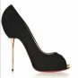 latest hot on sell knight black high heels/red sole/metal heel pumps