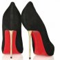 latest hot on sell knight black high heels/red sole/metal heel pumps