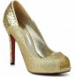 Fashion sequin golden high heel/red sole pumps