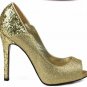 Fashion sequin golden high heel/red sole pumps