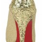 Fashion sequin golden high heel/red sole pumps
