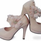 2012 latest platform women high heel shoes/pink flower pumps