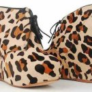 sexy fashion leopard skin point &lace hole high wedge shoes