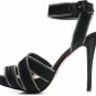 popular sexy knight black &zipper-like criss-cross high heel shoes