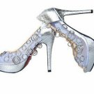 newest fashion silver patent earrings-like &red sole high heel shoes