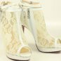 sexy hot on sell milky lace meshy high heel shoes/red bottom pumps