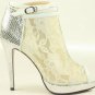 sexy hot on sell milky lace meshy high heel shoes/red bottom pumps