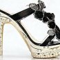 elegant women crystal high heel sandals shoes with new style