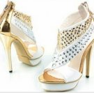 2012 new style elegant women fashion sandals shoes with golden revets