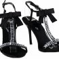 elegant women crystal high heel sandals hot selling/thin black heel pumps