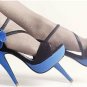 2012 newest style high heel women sandals/blue patent leather with beautiful flower pumps