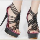2012 newest sexy knight black criss-cross party and dress women sandals with best design and price