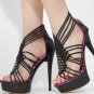 2012 newest sexy knight black criss-cross party and dress women sandals with best design and price