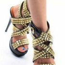 trendy women high heel sandals with beautiful crystal 2012
