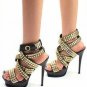 trendy women high heel sandals with beautiful crystal 2012