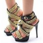 trendy women high heel sandals with beautiful crystal 2012