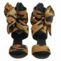 2012 newest style women leopard high heel sandals with beautiful butterfly
