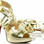 sexy posh royal golden criss-cross &diamond flower high heel shoes