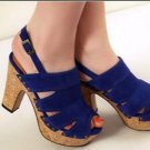 2012 hot sexy blue high thick heel fashion sandal