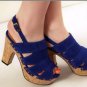 2012 hot sexy blue high thick heel fashion sandal