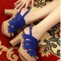 2012 hot sexy blue high thick heel fashion sandal