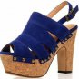 2012 hot sexy blue high thick heel fashion sandal