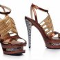 new stylish unique top quality shiny golden &sequin high heel shoes
