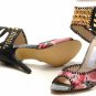 sexy exotic &silver rivet&ankle wrapped high heel shoes