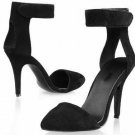 sexy knight black patent low platform with ankle wrapped high heel shoes