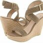 fashion simple style grey hemp county girl high heel wedges