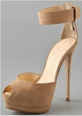 new popular simple style bear fur brown & cute fish toe high heel shoes