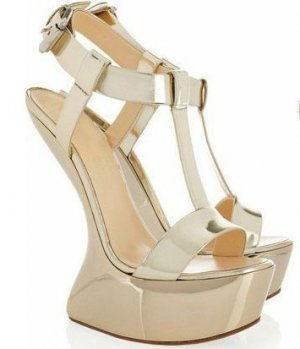 summer fashion newest style high platform golden no heel shoes