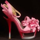 rose red sexy party platform heels/beautiful flower&diamond &double bottom pumps