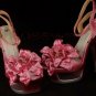 rose red sexy party platform heels/beautiful flower&diamond &double bottom pumps