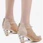 nice royal princess golden lace&diamond special heel high heel shoes