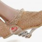 nice royal princess golden lace&diamond special heel high heel shoes