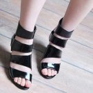 cool style knight black patent leather gladiator high heel shoes