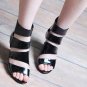 cool style knight black patent leather gladiator high heel shoes