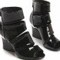 cool style knight black patent leather gladiator high heel shoes