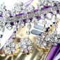 newest noble ladies double platform sandals/purple patent shiny diamond high heel shoes