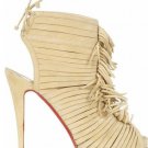 cool phragmites leave-like yellow chrysanthemum leather high heel shoes