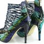 sexy blue snake stiletto heels woman shoe/criss-cross high heel shoes