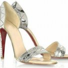 Fashion sexy high heel women sandals/silver geometric pattern high heel pumps