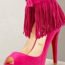 rose red platform sandals/2012 women shoes with tassels