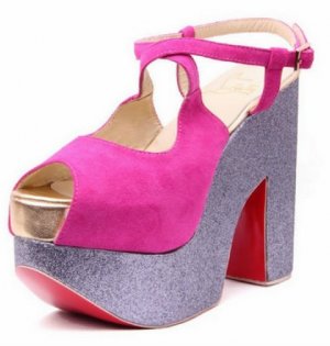 summer sexy peach red /fish toe&dreamy purple high heel shoes