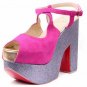 summer sexy peach red /fish toe&dreamy purple high heel shoes