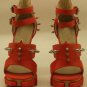 hot on sell red patent special edgy rivets high heel shoes