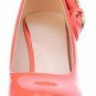 ladies suede pump shoes/sweet style /water melon red with beautiful flower pumps